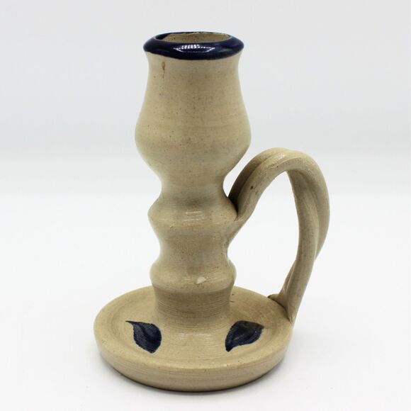 Vintage Tapered Candlestick by Williamsburg Pottery Ceramic Stoneware Colonial - Picture 6 of 7